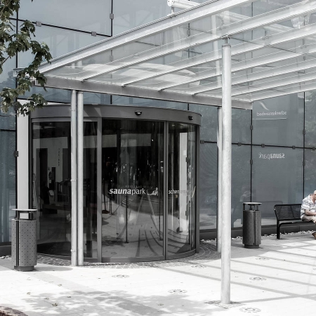 Pintu Otomatis Mall 360° Curved Sliding Door